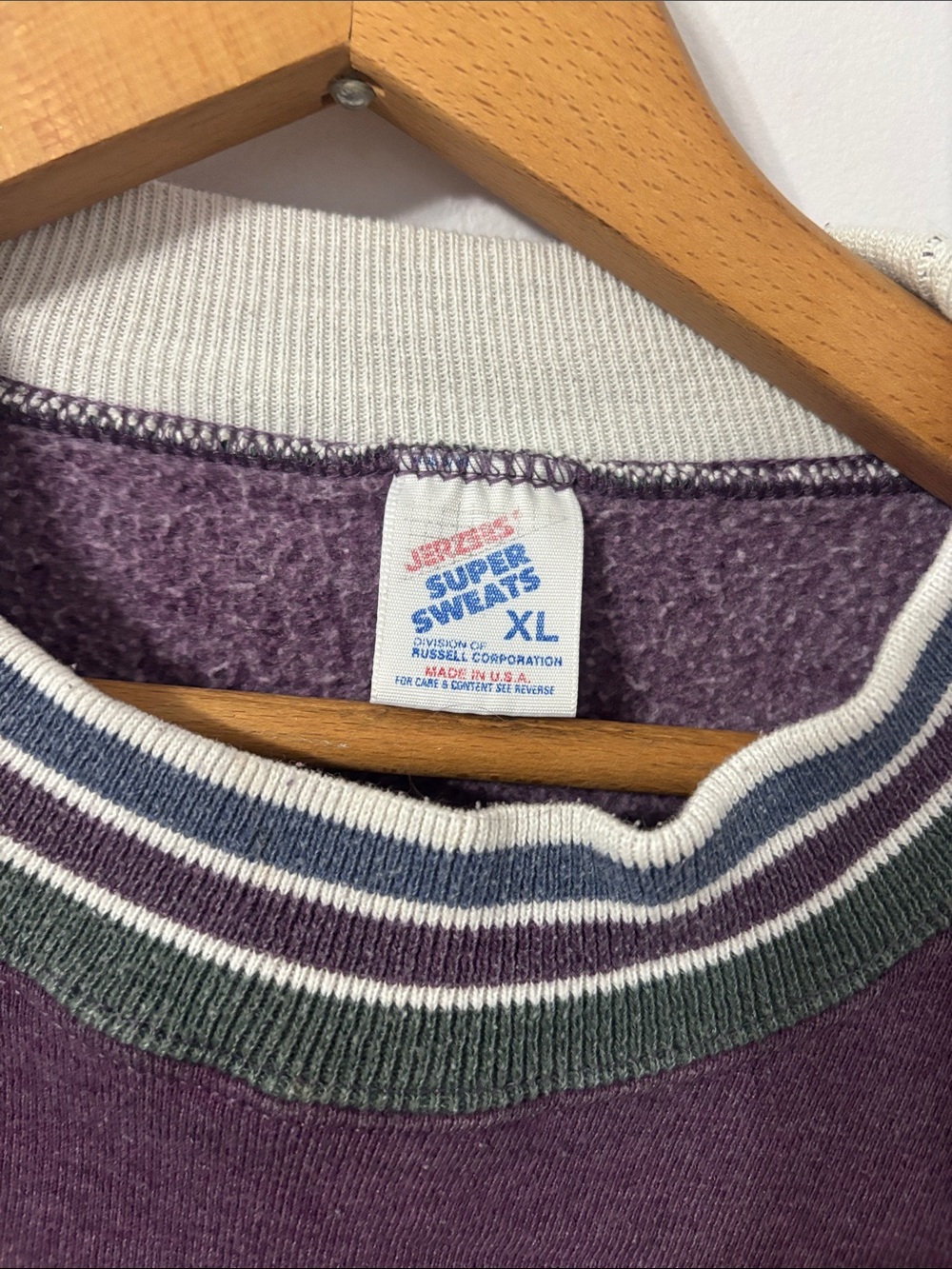 Vintage Half Moon Beach Club Purple Crewneck Sweatshirt - Picture 2 of 4